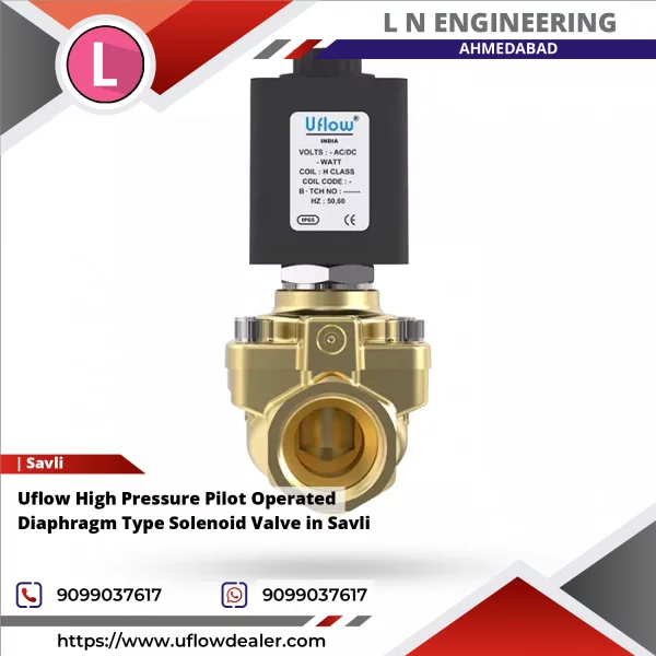 Uflow High Pressure Pilot Operated Diaphragm Type Solenoid Valve In Savli