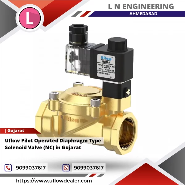 Uflow Pilot Operated Diaphragm Type Solenoid Valve (NC) In Gujarat