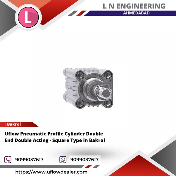 Uflow Pneumatic Profile Cylinder Double End Double Acting - Square Type In Bakrol