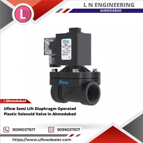 Uflow Semi Lift Diaphragm Operated Plastic Solenoid Valve In Ahmedabad