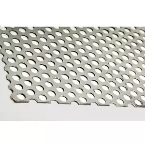 Aluminum Perforated Sheet Showing Round Holes With Smooth Edges