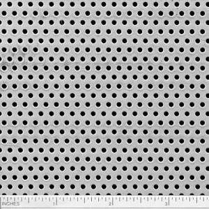 Close-up Of Architectural Perforated Metal Sheet With Round Holes Showing Texture And Pattern