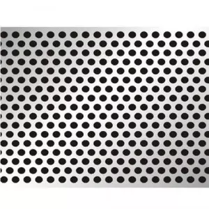Filtering Perforated Sheet Showing Round Holes For Industrial Separation