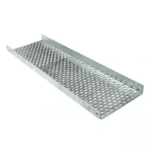 Perforated Metal Cable Tray Showing Hole Patterns For Ventilation And Cable Support