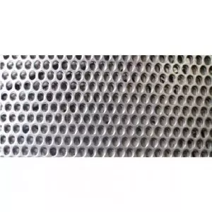 Protective Perforated Metal Sheet With Round Holes Installed As Machine Guard