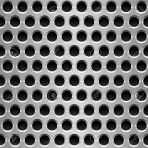 Stainless Steel Perforated Sheet Used In Railing Construction Showing Round Holes Pattern
