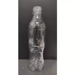 Clear Plastic CSD Soda Bottles Arranged In A Row Ready For Packing