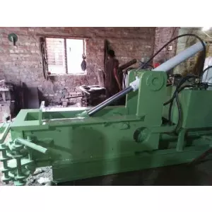 Scrap Baling Press Machine Compressing Metal Scrap Into Compact Bales