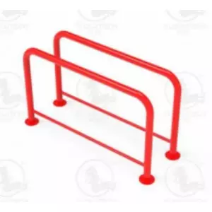Outdoor Gym Double Bar Set Installed In Park Area