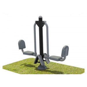Outdoor Fitness System Installed In A Park Showing Multiple Exercise Stations
