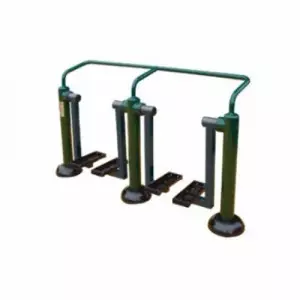 Outdoor Gym Air Walker Installed On Park Ground With Safety Handles And Durable Frame