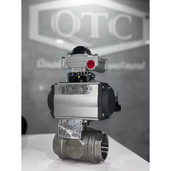 QTC MAKE 3 WAY BALL VALVE WITH PNEUMATIC ACTUATOR LIMIT SWITCH WITH SOV
