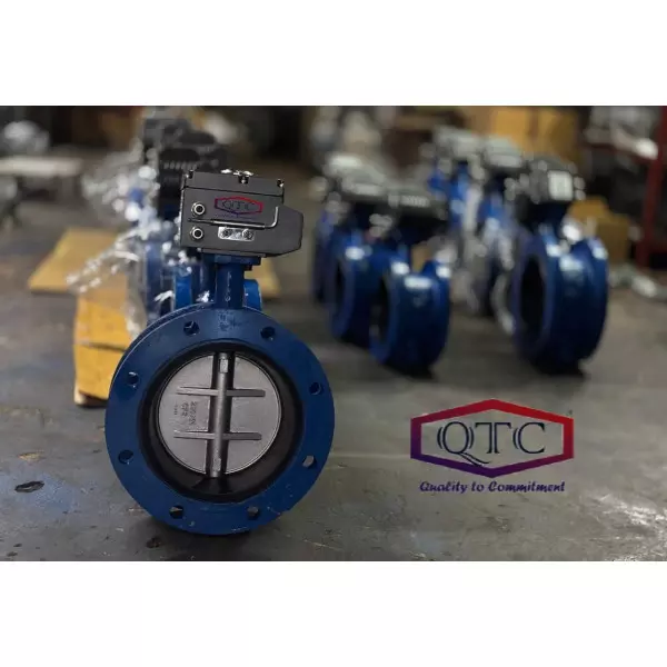 QTC MAKE DOUBLE FLANGE BFV WITH ELECTRIC ACTUATOR