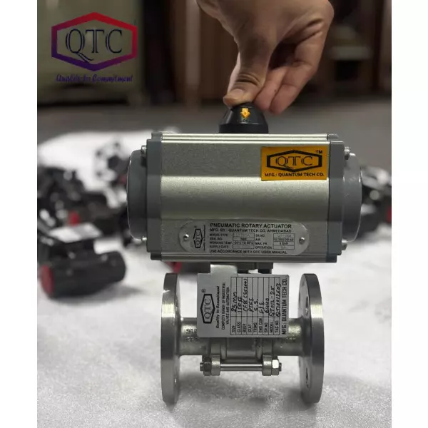 QTC MAKE SS304 BALL VALVE WITH PNEUMATIC ACTUATOR F/E 150#