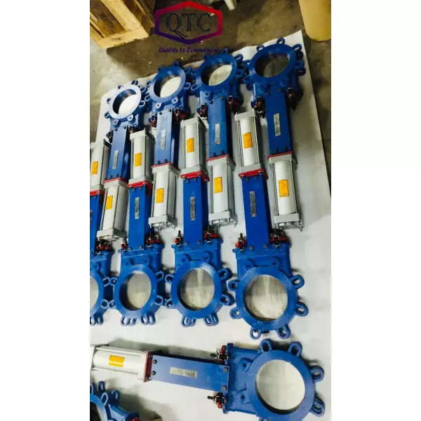 QTC MAKE WCB KNIFE EDGE GATE VALVE CYLINDER OPERATED