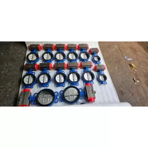 WAFER TYPE BUTTERFLY VALV CAST IRON BODY WITH RUBBER MOULDING SEAT & LEVER OPERATED - PN 10