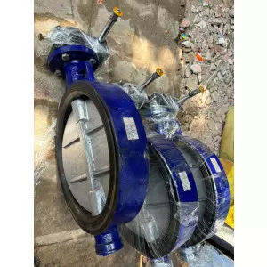 WAFER TYPE BUTTERFLY VALV CAST IRON BODY WITH RUBBER MOULDING SEAT & LEVER OPERATED - PN 10