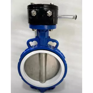 WAFER TYPE BUTTERFLY VALVE CAST IRON BODY WITH RUBBER MOULDING SEAT & LEVER OPERATED - PN 16