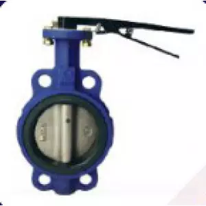 Butterfly Valve Installed On Industrial Pipeline With Actuator Attached
