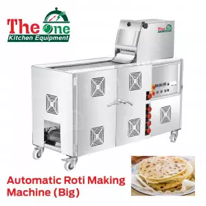 Commercial Roti Machine Made With Stainless Steel Showing Rollers And Dough Input
