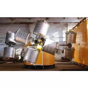 Industrial Rotational Molding Machine Operating In Factory Setting