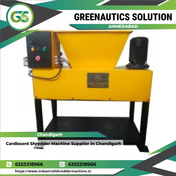 Industrial Cardboard Shredder Machine Working On Large Cardboard Boxes