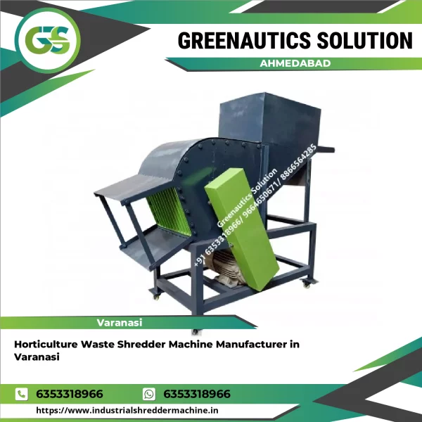 Industrial Horticulture Waste Shredder Machine Operating At Garden Waste Site