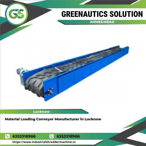 Material Loading Conveyor In Industrial Setup Showing Belt And Motor Assembly