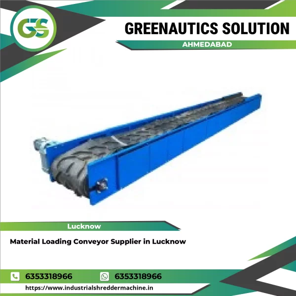 Material Loading Conveyor Machine Transporting Bulk Waste At Industrial Site