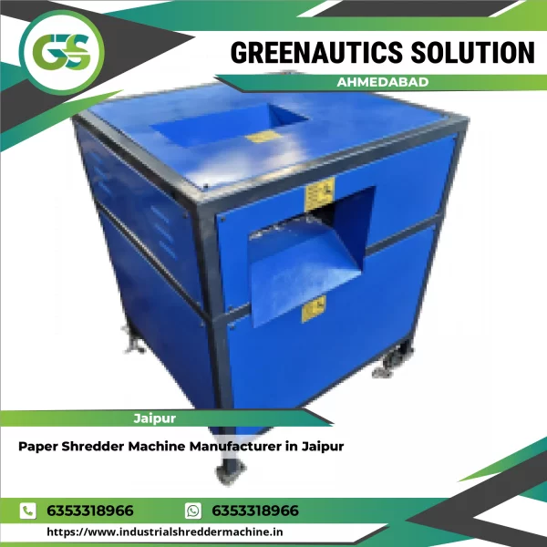 Industrial Paper Shredder Machine Operating At Waste Processing Site