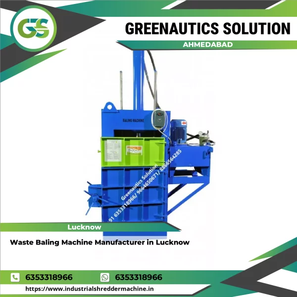 Industrial Waste Baling Machine In Operation At Recycling Plant