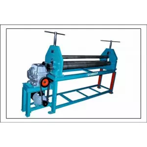 Plate Bending Machine Showing Rollers And Frame Used In Metal Sheet Shaping
