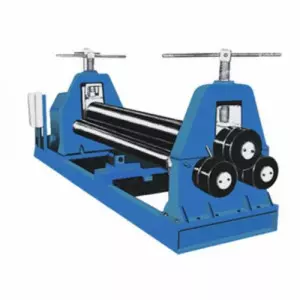 Plate Bending Roll Machine Used In Metal Fabrication Workshop