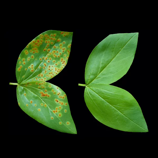 Close-up Of Green Crop Leaves Treated With Fungicide Showing Healthy Growth