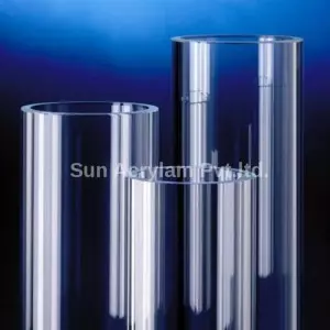 Clear Acrylic Tubes Stacked Neatly For Shipment