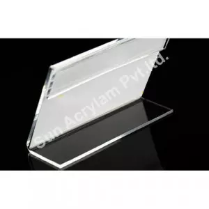 Golden Acrylic Name Plates Stacked Showing Smooth Surface And Polished Edges