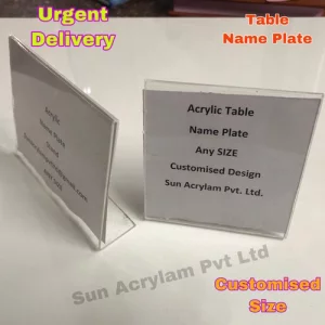 Wedding Name Plate Made Of Acrylic Displayed At An Event Venue