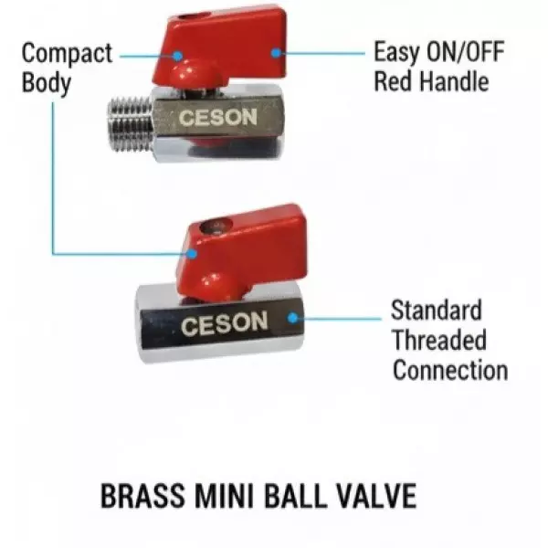 Brass Mini Ball Valve With Threaded Ends Used In Industrial Fluid Control
