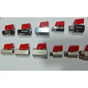 Nickel Plated Brass Mini Ball Valve Showing Compact Design And Metal Finish