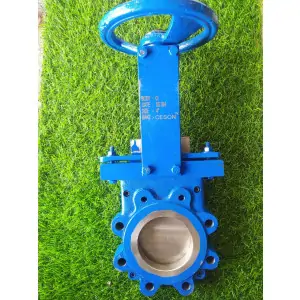 Close-up View Of A Heavy-duty Industrial Pulp Valve Showing Metal Body And Flange Connections