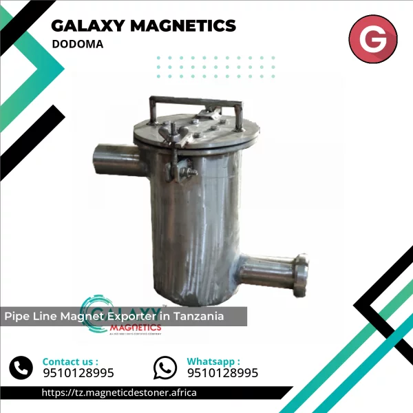 Pipeline Magnet Installed On Industrial Pipe Showing Magnetic Separation