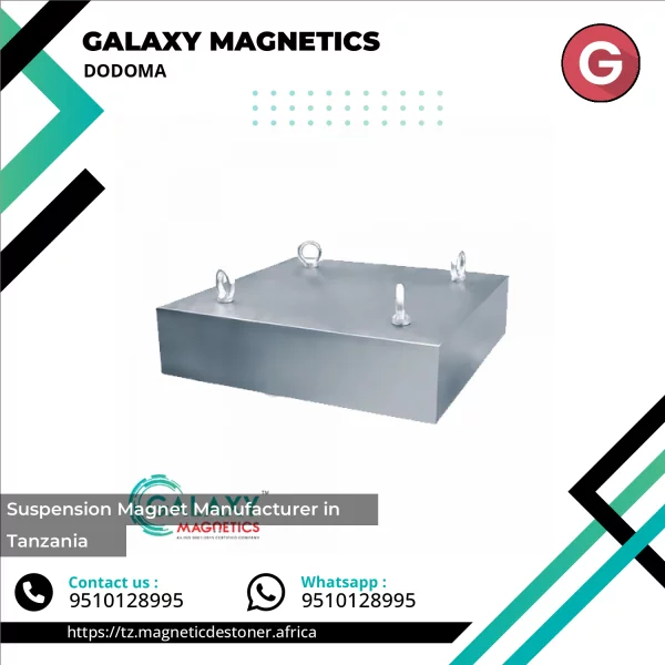 Suspension Magnet Hanging Above Conveyor Belt Removing Ferrous Contaminants