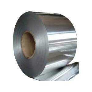 Stainless Steel Coil Rolls Stacked In Warehouse