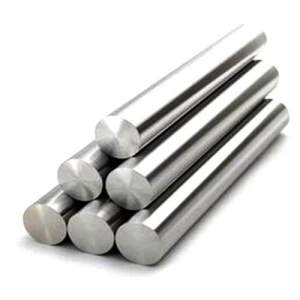 Close-up View Of Stainless Steel Round Bars Stacked Showing Smooth Finish And Uniform Diameter
