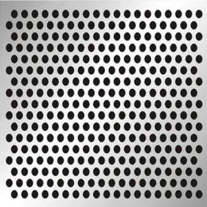 Stainless Steel Perforated Sheet Showing Round Hole Pattern