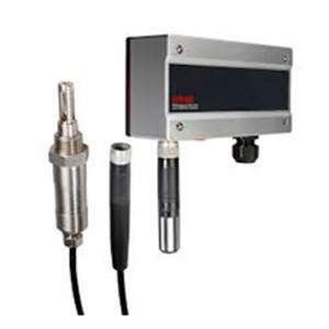 Absolute Humidity Transmitter Instrument Showing Digital Display On Factory Background