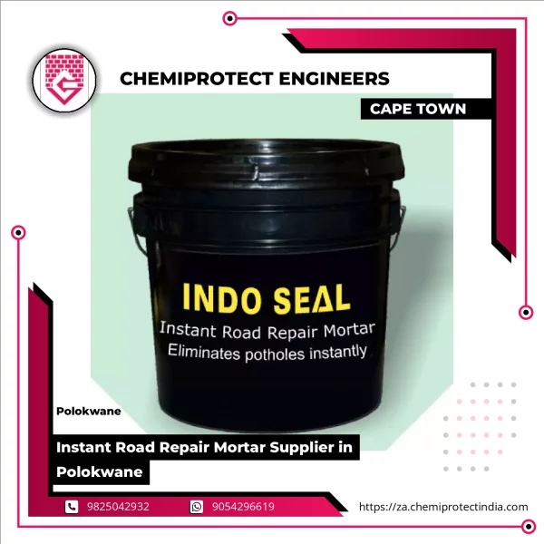 Instant Road Repair Mortar Applied On Damaged Road Surface