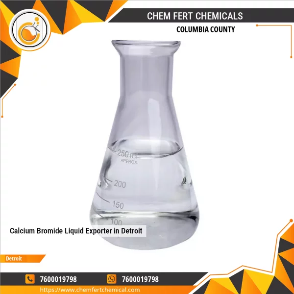 Container Filled With Clear Calcium Bromide Liquid Used In Industrial Drilling Applications