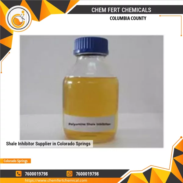 Shale Inhibitor Chemical Container With Drilling Rig Background