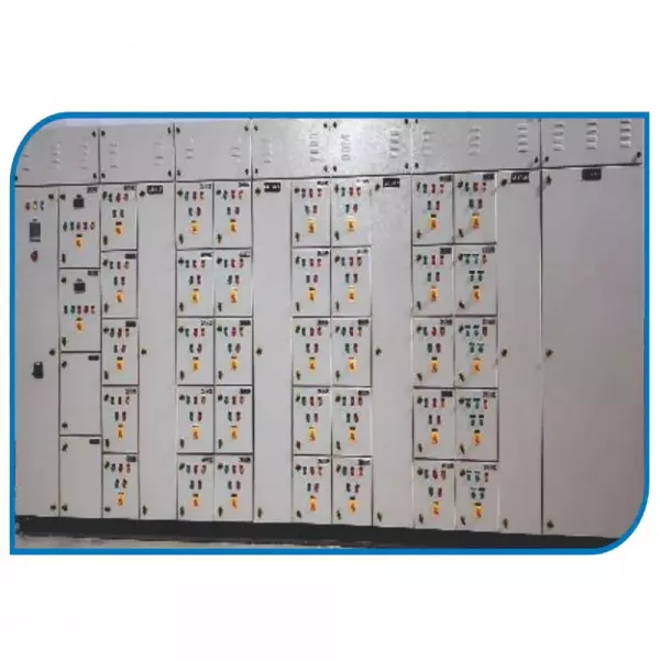 MCC Panel Installed In An Industrial Setting Showing Wiring And Control Units